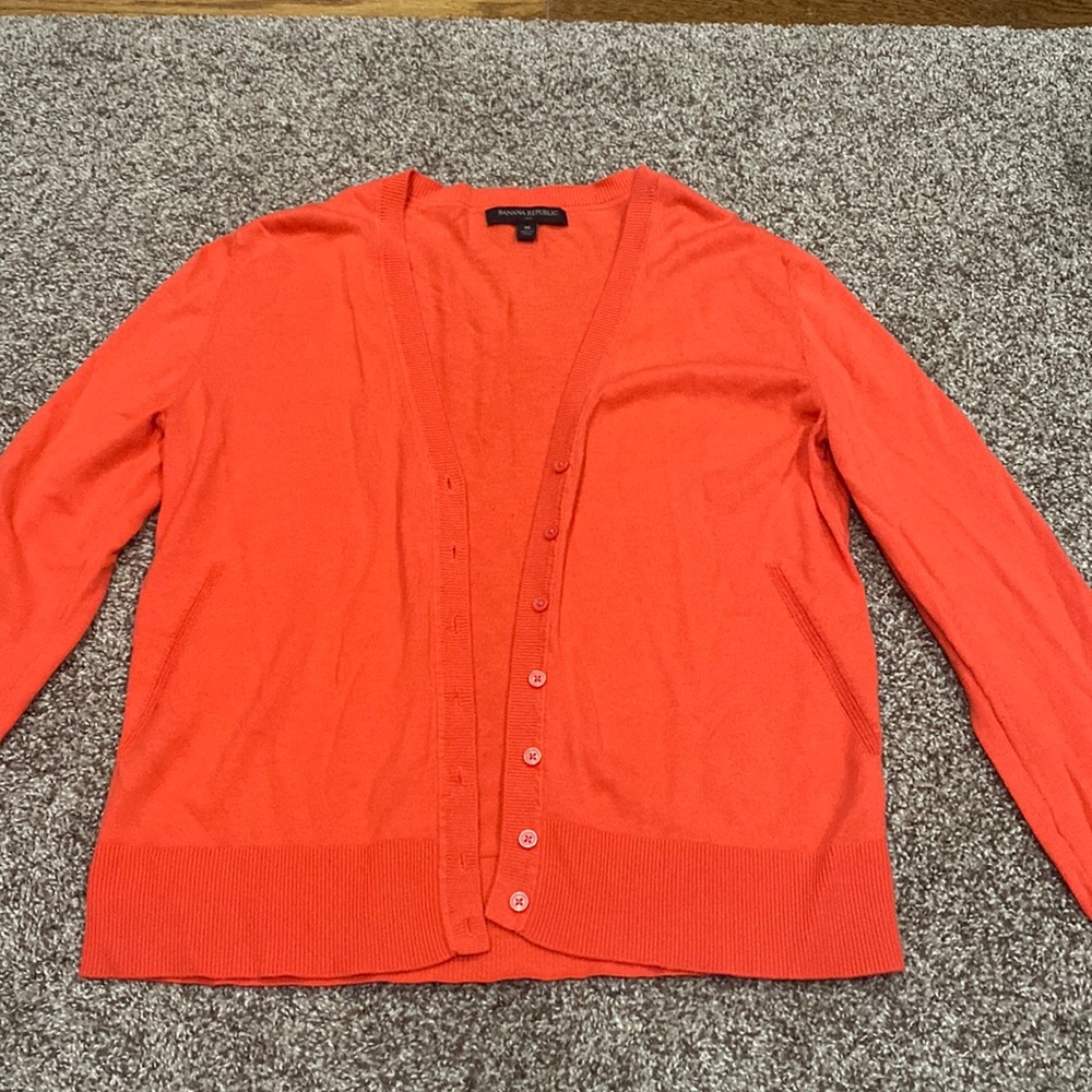 Banana Republic button down orange cardigan size medium